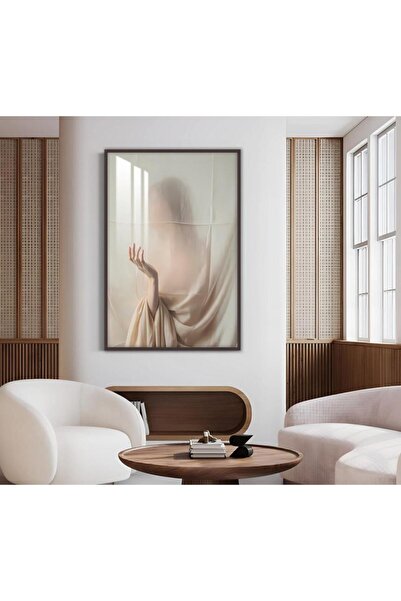 4gdran لوحة جدارية خشبية بتصميم فتاة مع برواز شامبين و طبقة من الاكرليك الشفاف