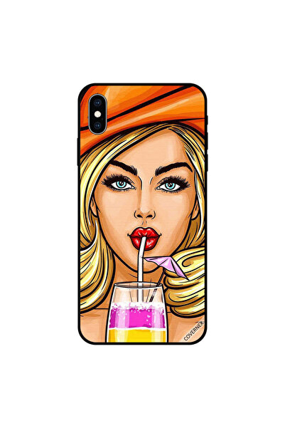 Covernex غطاء حماية لهاتف iPhone XS MAX بطبعة فتاة قبعة برتقالية تشرب