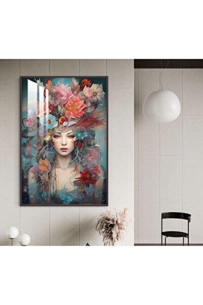 SND لوحة جدارية خشبية بتصميم امرآة مع برواز شامبين و طبقة من الاكرليك الشفاف