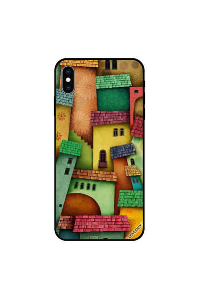 Covernex غطاء حماية لجهاز iPhone XS MAX بنمط منازل ملونة