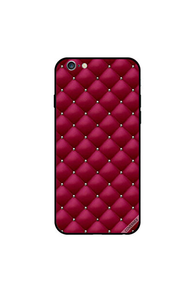Covernex غطاء حماية لجهاز iPhone 6s Plus مطبوع عليه طوابع على قماش وردي أحمر