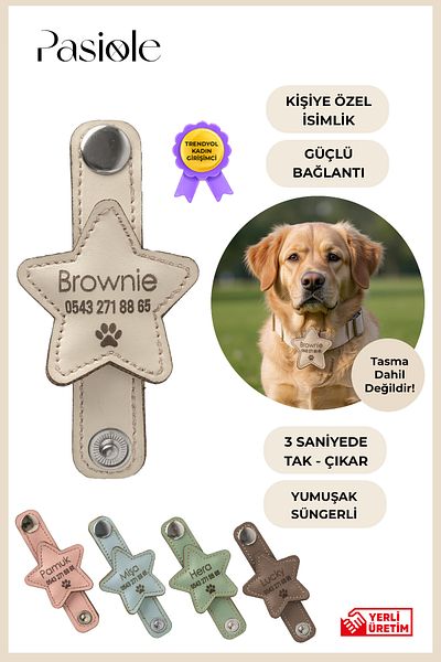 pasiole Leather Dog Tag, Leather Dog Name Tag, Dog Cat Collar, Dog Locket