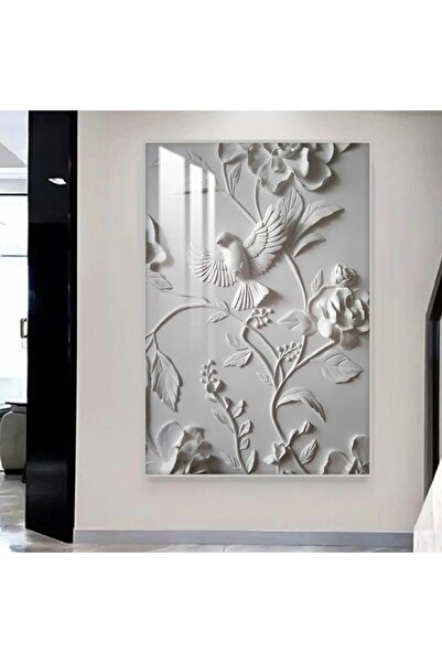 Marktna لوحة جدارية خشبية مطبوعة بتصميم جبسية مع برواز فضي و طبقة من الاكرليك...