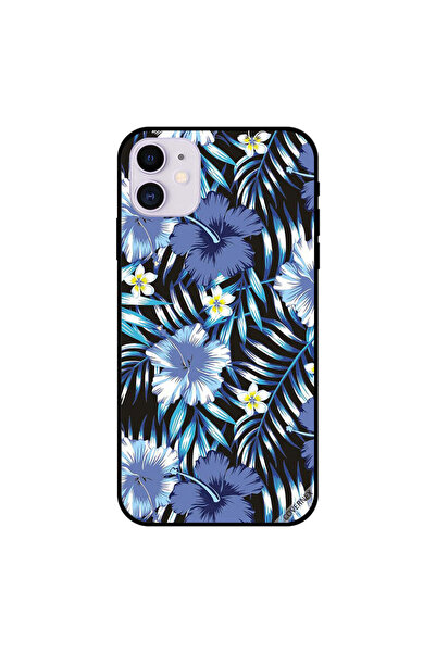 Covernex غطاء حماية لجهاز iPhone 11 باللون الأبيض والأزرق والزهور والريش