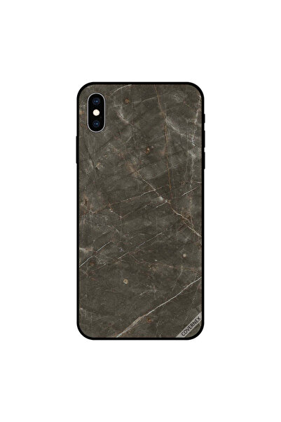 Covernex غطاء حماية iPhone X بنمط رخامي بني داكن