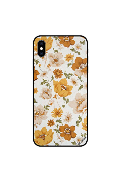 Covernex غطاء حماية لجهاز iPhone XS MAX باللونين الأصفر والأزرق بنقشة زهور