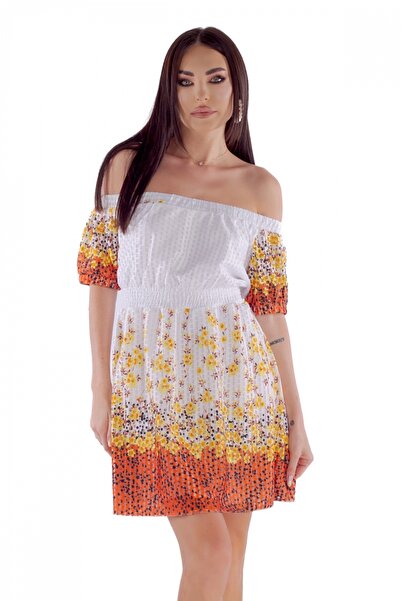 Atmosphere Fashion Rochie scurtă, plisată, cu umerii goi