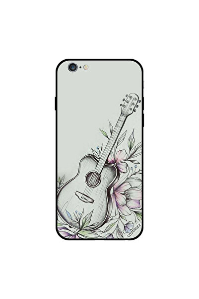 Covernex غطاء حماية لجهاز iPhone 6 Plus بتصميم جيتار زهري بالأبيض والأسود