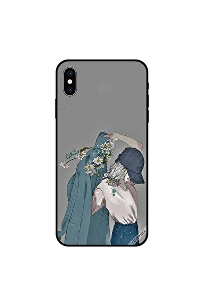 Covernex غطاء حماية لهاتف iPhone XS MAX بغطاء فتاة ترتدي معطفًا مزهرًا