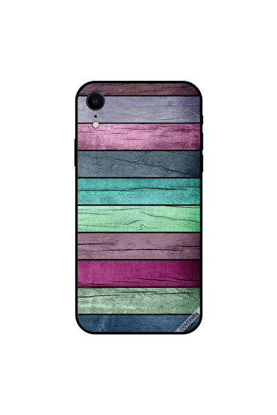 Covernex غطاء حماية لجهاز iPhone XR بنمط خشبي داكن ملون