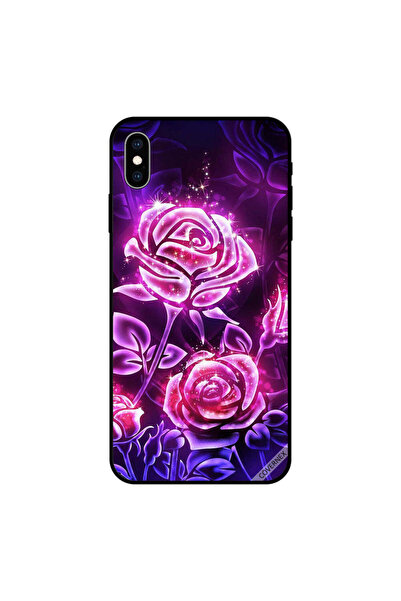 Covernex غطاء حماية لهاتف iPhone XS MAX بإضاءة زهور وردية