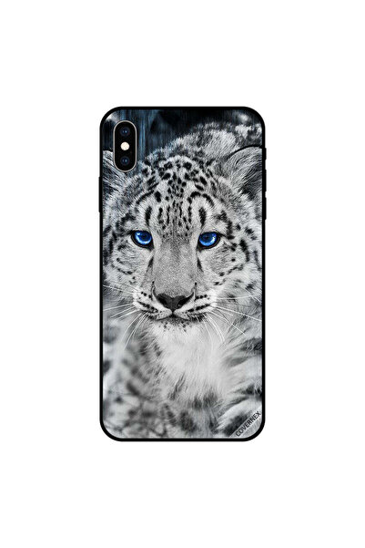 Covernex غطاء حماية لهاتف iPhone XS بعيون زرقاء وأبيض ونقشة فهد