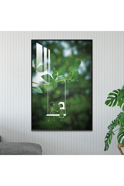 SND لوحة جدارية خشبية فاخرة مع برواز ذهبي و طبقة من الاكرليك الشفاف