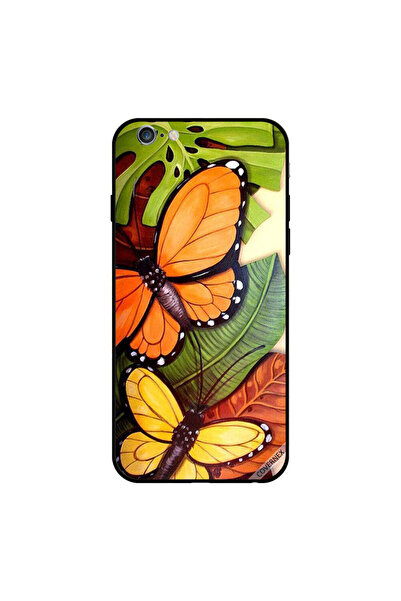 Covernex غطاء حماية لجهاز iPhone 6s Plus بنقشة فراشات باللونين الأسود والبرتقالي