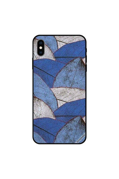 Covernex غطاء حماية لجهاز iPhone XS بأوراق زرقاء ورمادية