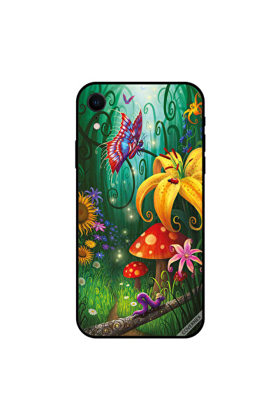 Covernex غطاء حماية لجهاز iPhone XR برسومات حشرات لطيفة في حديقة الزهور