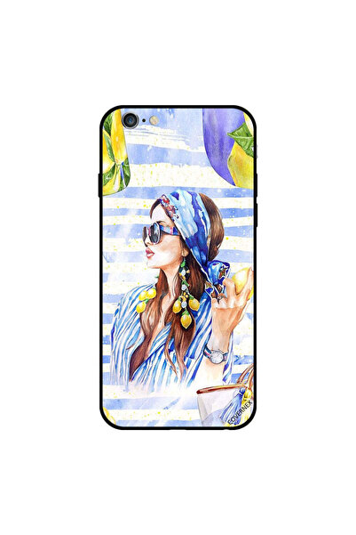 Covernex غطاء حماية لجهاز iPhone 6s باللون الأزرق بتصميم فتاة أنيقة