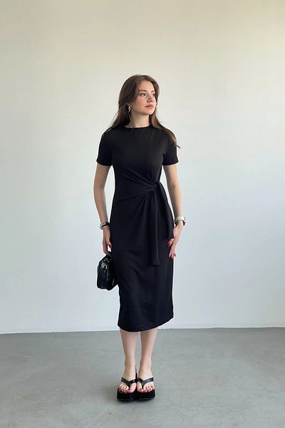 Sorridi Side Tie Crew Neck Modal Dress