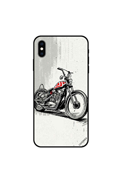 Covernex غطاء حماية لهاتف iPhone XS MAX بتصميم دراجة باللونين الأبيض والأسود