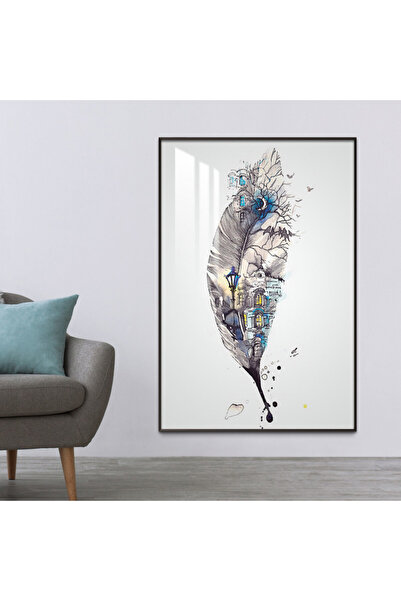 Marktna لوحة جدارية خشبية فاخرة مع برواز فضي و طبقة من الاكرليك الشفاف