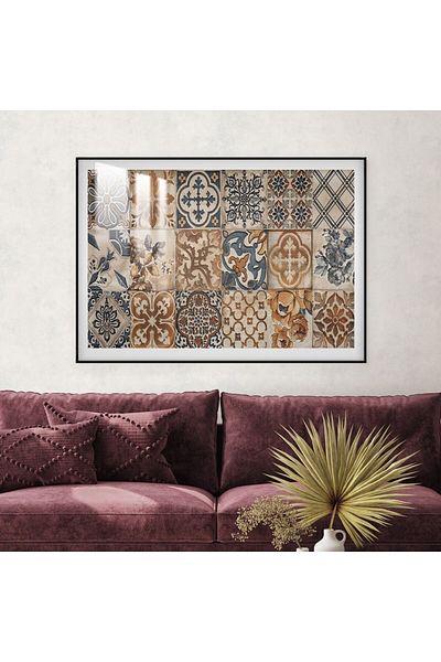 4gdran Luxury wooden wall panel with black frame and clear acrylic layer