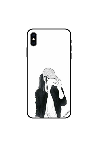 Covernex غطاء حماية لهاتف iPhone XS MAX مع صورة فتاة تلتقط صورة بالأبيض والأسود