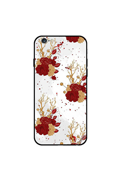 Covernex غطاء حماية لجهاز iPhone 6s Plus بنقشة زهور حمراء وذهبية