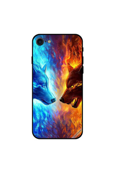 Covernex غطاء حماية لجهاز iPhone 8 بتصميم ذئب الماء والنار