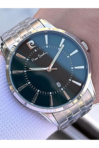 Pierre Cardin Steel Cord Calendar Special Dial 3 Atm Water Resistant Men's Wrist Watch Epc.800211.Xf5