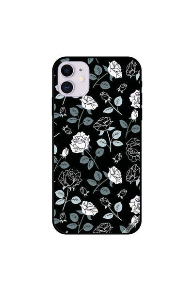 Covernex غطاء حماية لجهاز iPhone 11 بنقشة زهور بالأبيض والأسود