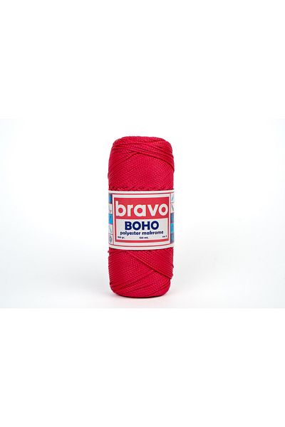 Bravo خيط بوهو مكرامية 100 جرام رقم: 3 105_أحمر غامق