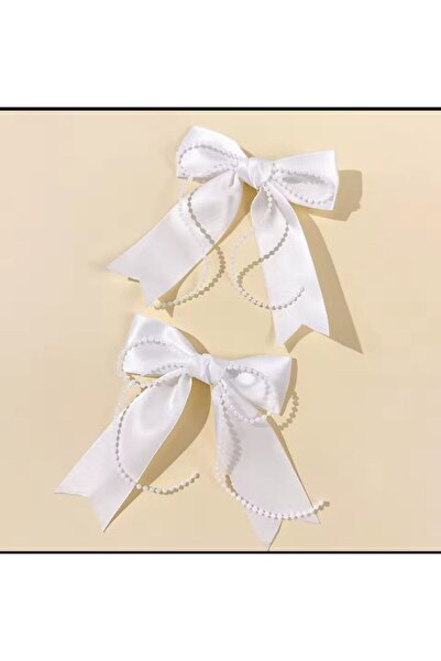 Shiklik MODA Σετ 2 τεμαχίων σατέν φιόγκοι μοντέλο İnci γυναικείες αγκράφες