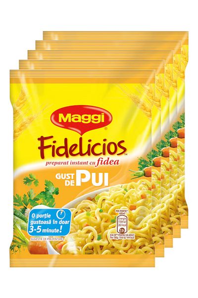 Maggi Pack of 5x Maggi Fidelicios chicken flavour instant noodles 5x59.2g, 296g