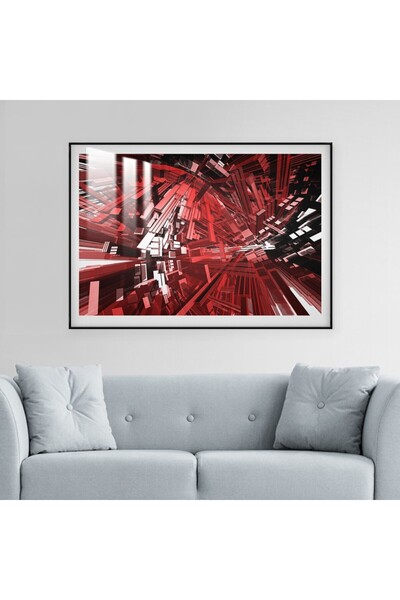 SND لوحة جدارية خشبية فاخرة مع برواز اسود و طبقة من الاكرليك الشفاف