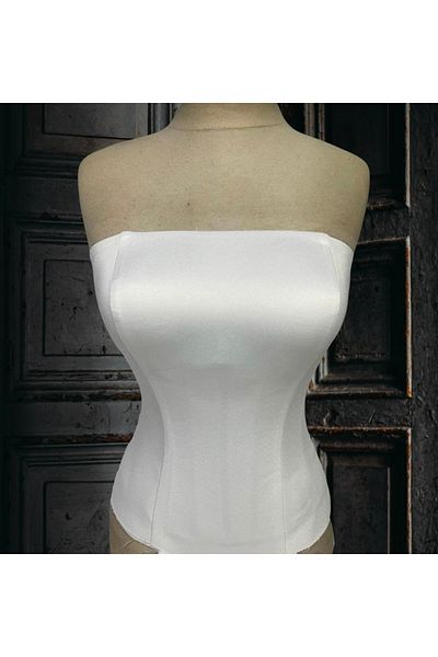 MODA صدرية من الساتان الإكرو ذات ياقة مسطحة