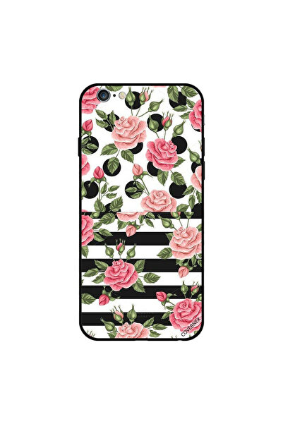 Covernex غطاء حماية لجهاز iPhone 6s Plus بخطوط وردية وسوداء وبيضاء