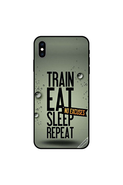 Covernex غطاء حماية لجهاز iPhone XS MAX، قطار، أكل، نوم، تكرار، لا أعذار