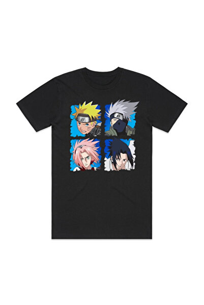 Flood Of Style تي شيرت رجالي منقوش برسومات الرسوم المتحركة ناروتو أنيمي