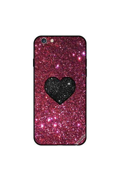Covernex غطاء حماية لجهاز iPhone 6 بتصميم قلب أسود مع لمعان أحمر