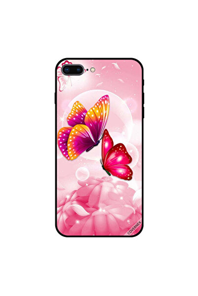 Covernex غطاء حماية لجهاز iPhone 7 Plus بنقشة فراشات متعددة الألوان فوق زهور ...