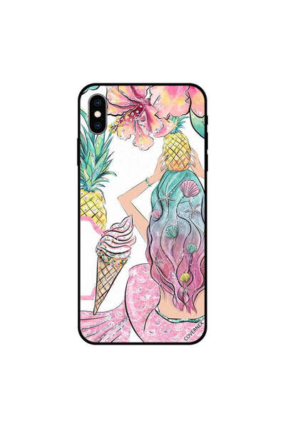 Covernex غطاء حماية لجهاز iPhone XS MAX بطبعة فتاة وحيد القرن تحمل أناناسًا ع...