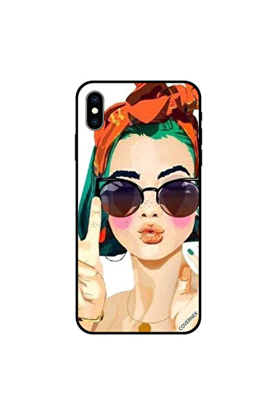 Covernex غطاء حماية iPhone X بتصميم فتاة أنيقة تصنع النصر