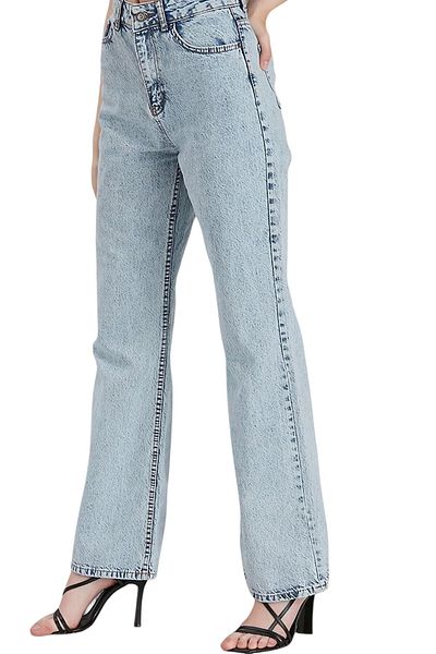 byhaziran butik Cian Young Girl Blue Wash High Waist Lycra Loose Wide Leg Jeans