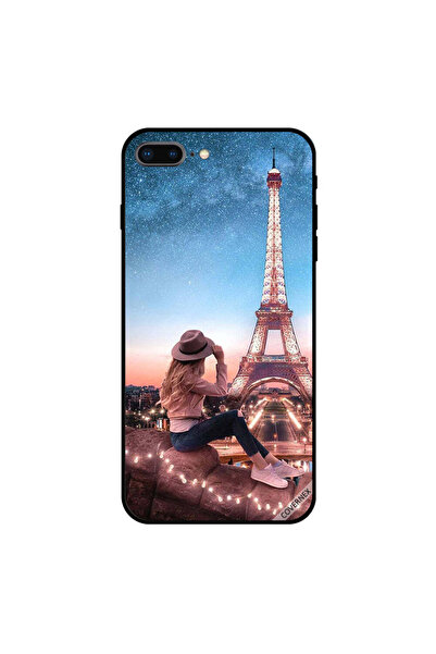 Covernex iPhone 7 Plus Case Cover Brown Hat Girl & Effiel Tower