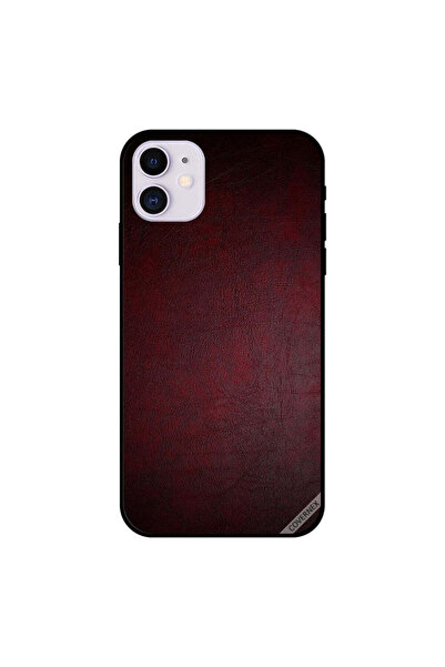 Covernex غطاء حماية لجهاز iPhone 11 بنمط جلدي أحمر داكن عتيق
