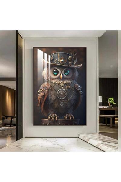 SND لوحة جدارية خشبية بتصميم حيوان مع برواز بني و طبقة من الاكرليك الشفاف