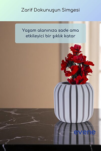 Evene Vazo Küçük Vazo Masa Üstü Vazo Ev Dekorasyon Vazo Beyaz Renk Model 79