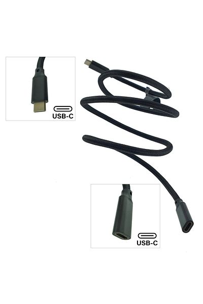 OEM Premium extension cable USB-C female to USB-C male, USB 3.1 Gen2, speed 10 Gbps, 1m, PD fast charge