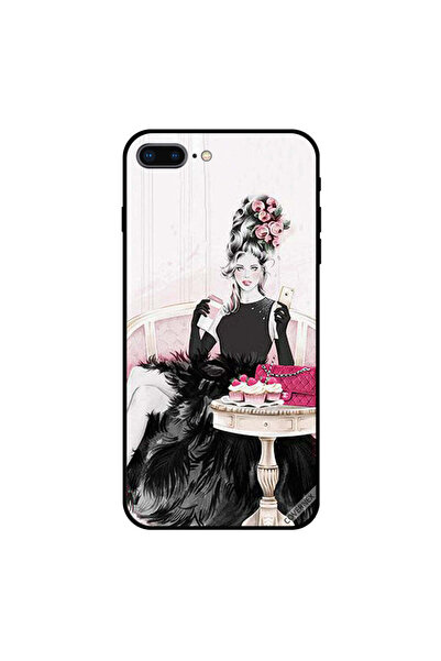 Covernex غطاء حماية لهاتف آيفون 7 بلس أسود بطباعة فتاة جاهزة للحفلات