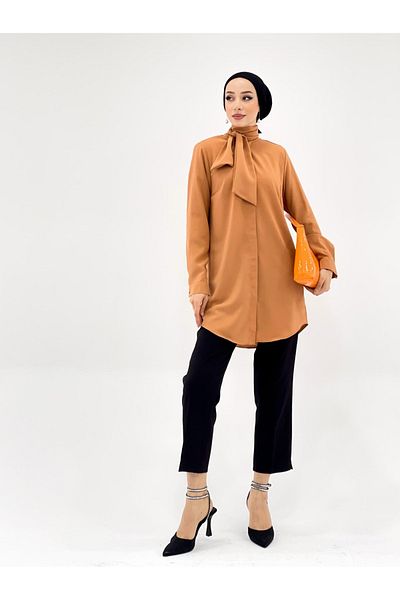 BUTİK SEPETİN Tie Long Shirt